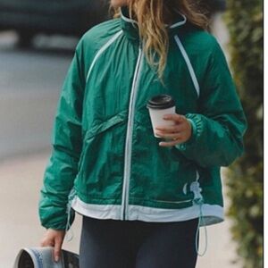 NWT Free People FP Movement Earth Gem Packable Jacket Womens S Green Glow Combo